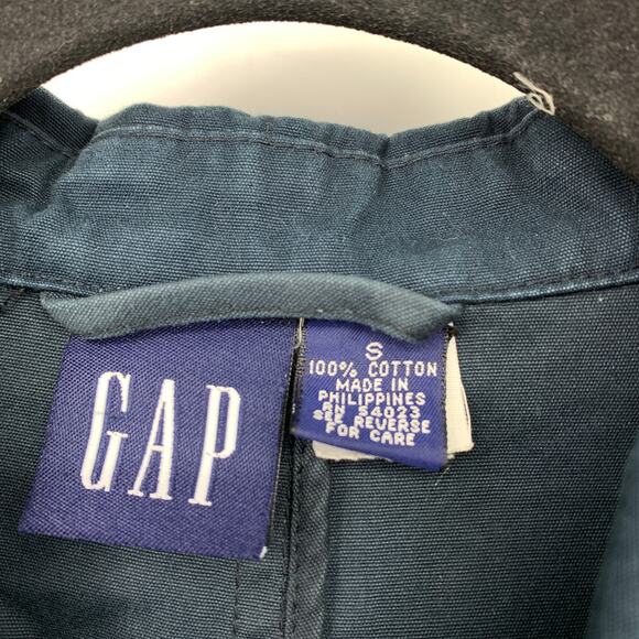 GAP Cotton Button Front Coat Womens Size Small Navy Blue Front Pockets - Picture 6 of 6